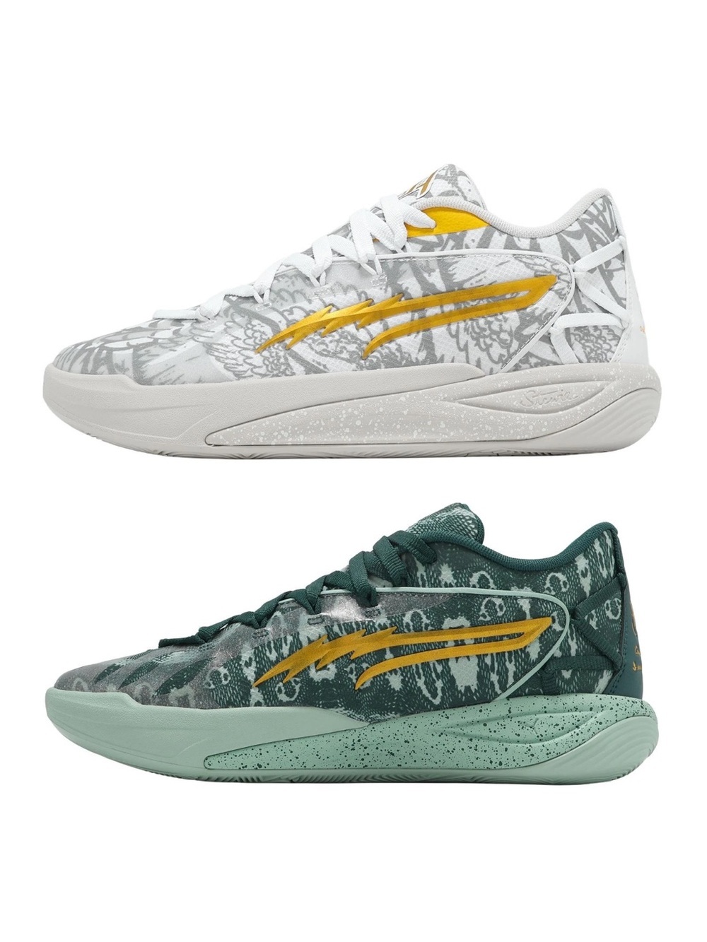 Puma White and Dark Green Harry Potter Accent Sneakers - Picture 6 of 8